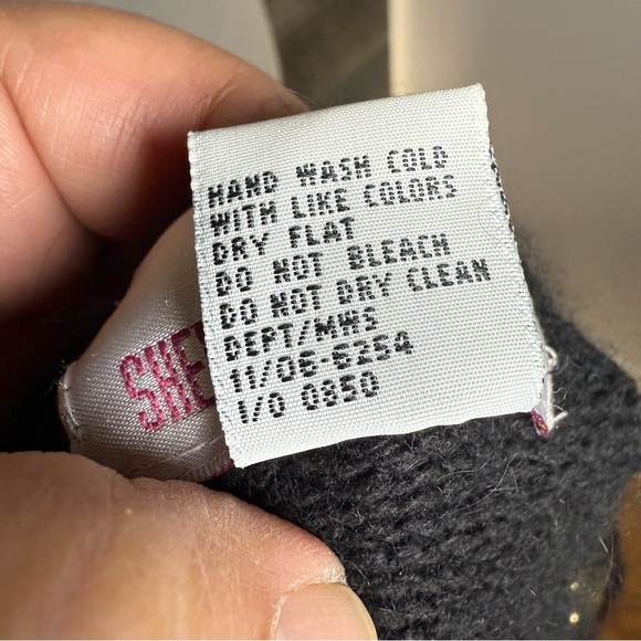 80s Bling Casino Grandma Cardigan Black Beaded Jewel Button Silk Angora Small S - Picture 8 of 9